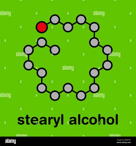 Stearyl alcohol molecule. Constituent of cetostearyl alcohol (cetearyl ...