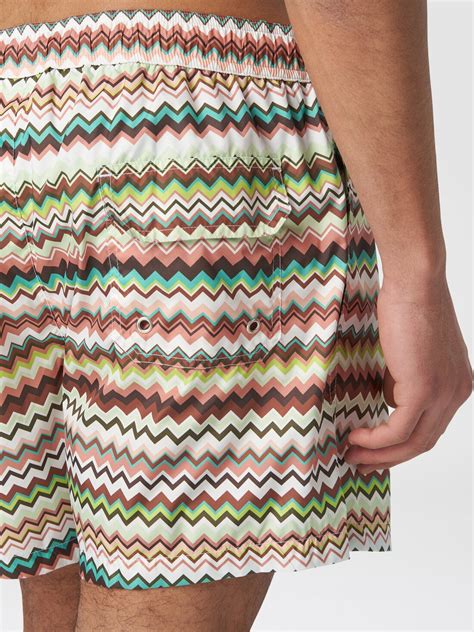 Swimming Trunks In Zigzag Print Nylon Multicoloured Missoni