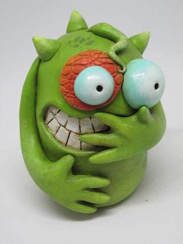 Green belly laugh monster | Clay monsters, Ceramic monsters, Kids clay