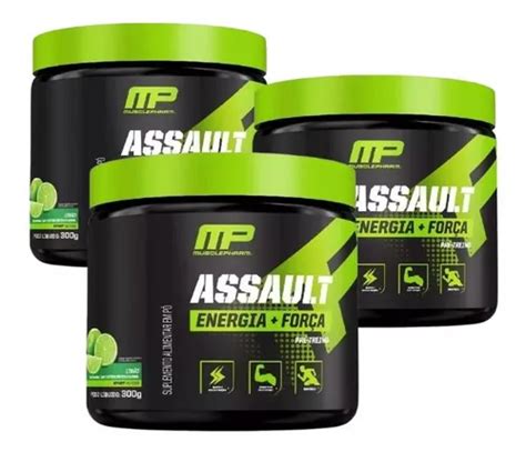 Kit 3 Pre Treino Assault Beta Alanina 300g Muscle Pharm Frete grátis