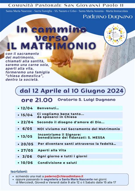 Percorsi in preparazione al Matrimonio Cristiano Comunità Pastorale