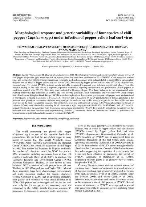 Pdf Morphological Response And Genetic Variability Of Four Species Of