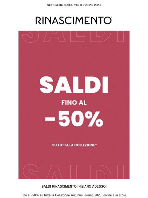 Rinascimento SALDi Fino Al 50 Ti Aspettiamo Jekoo