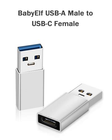 BabyElf USB C Adapter Type C Female To Micro USB Male Convert