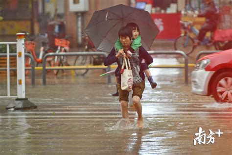 图集落雨太大水浸街，出门带伞也没用哦南方plus南方