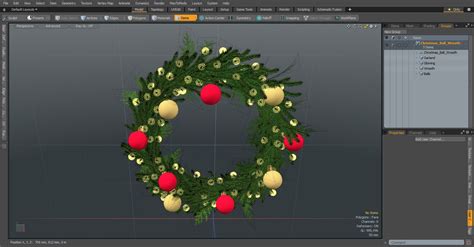 Christmas Ball Wreath 3d Model 49 3ds Blend C4d Fbx Max Ma