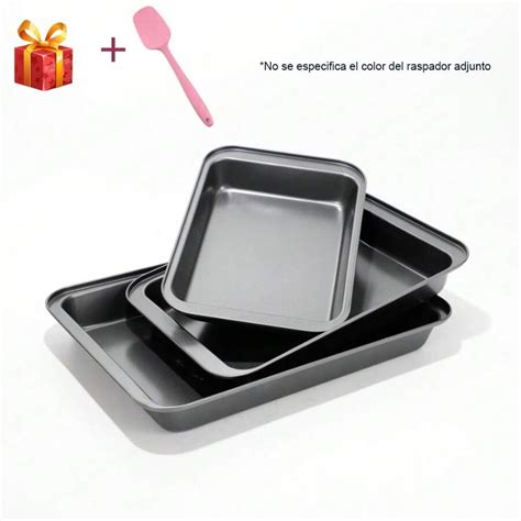 Set Charolas Moldes Para Hornear Pan Pasteles Galletas Moda De