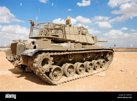 Old Israeli Magach tank near the military base in the desert Stock ...