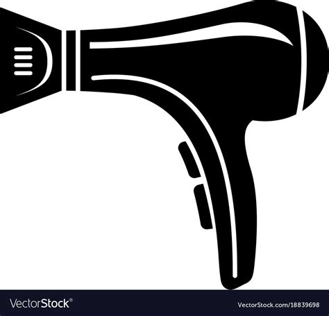 Hair Dryer Icon Simple Black Style Royalty Free Vector Image