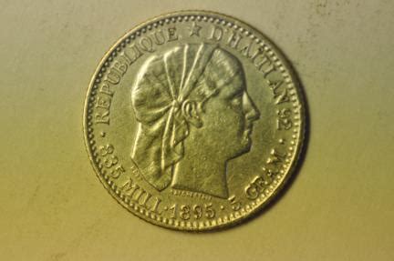 Haiti Silver 20 Centimes 1895 A AU North Central American And