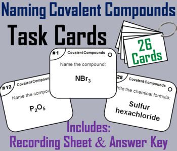 Naming Covalent Compounds Task Cards By Science Spot Tpt