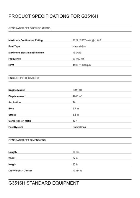 G3516h React Power Solutions