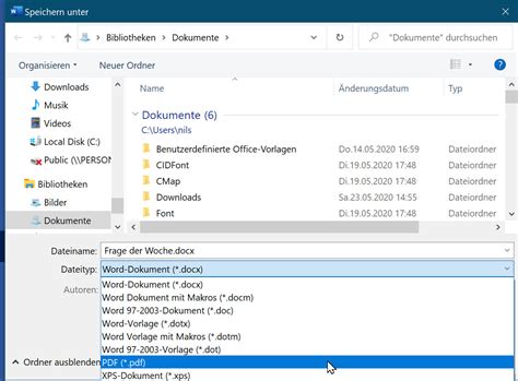Word Dokument Als Pdf Speichern Geht Nicht