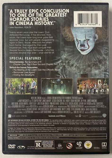 It Chapter Two Special Edition Dvd 2019 Jessica Chastain Bill Hader