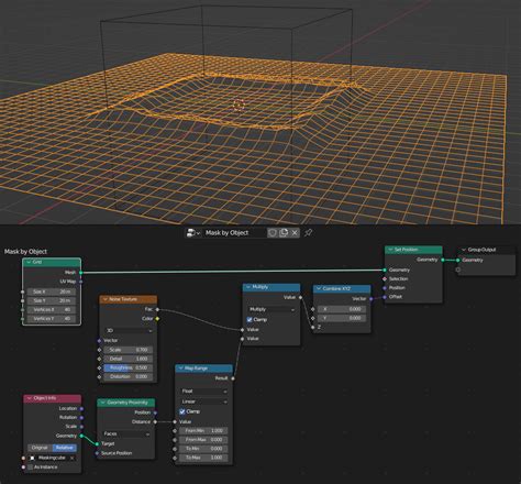 Geometry Nodes Mask Displacement With Object Modeling Blender