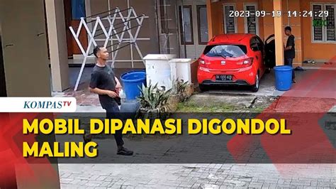 Waspada Aksi Nekat Maling Gondol Mobil Warga Sedang Dipanasi Di Garasi