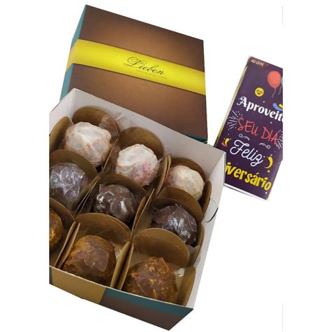 Caixa De Chocolate Para Presente 9 Trufas Sortidas E Tablete Em