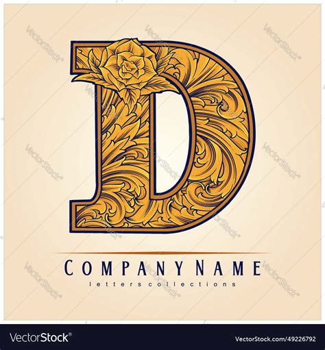 Elegant letter d initial monogram logo Royalty Free Vector