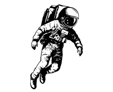 Astronauta Flotando En El Espacio De Un Vector Cómico De Ilustraciones Dibujadas A Mano Vector