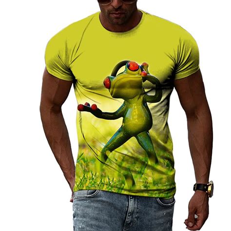 Sommer Neue M Nner Pers Nlichkeit T Shirt Hip Hop Lustige Frosch 3D