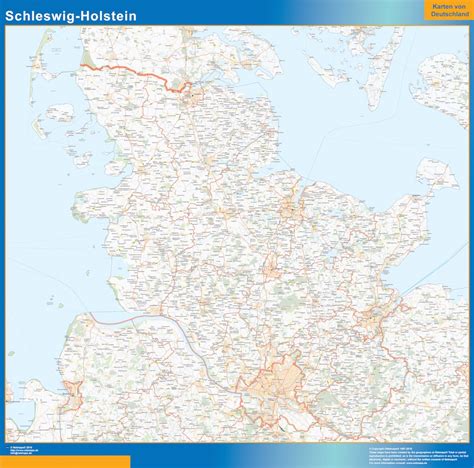 Schleswig Holstein Wandkarte Bei Netmaps Karten Deutschland