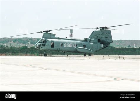 United States Marine Corps Ch 46 Sea Knight Taxis At Mcas Miramar In