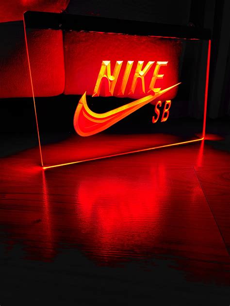 Nike Sb Led Neon Red Light Sign X Etsy