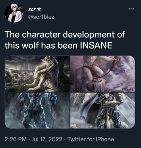 The Character Development Of This Wolf Has Been Insane Sitting Wolf