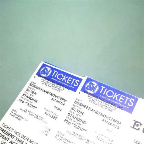 Ed Sheeran Divide Tour Live In Manila Concert Ticket Silver Standing