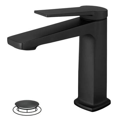 Bwe Single Hole Single Handle Bathroom Faucet In Matte Black A