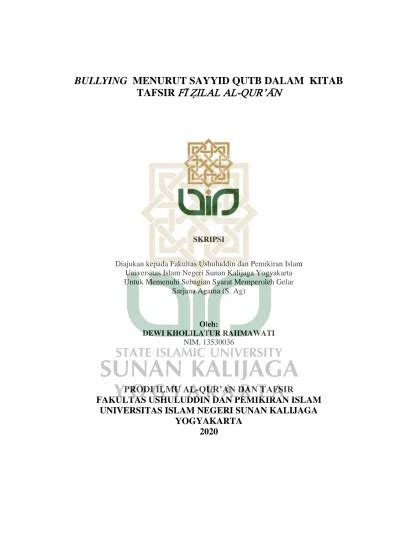 BULLYING MENURUT SAYYID QUTB DALAM KITAB TAFSIR FI Z ILAL AL QUR A N