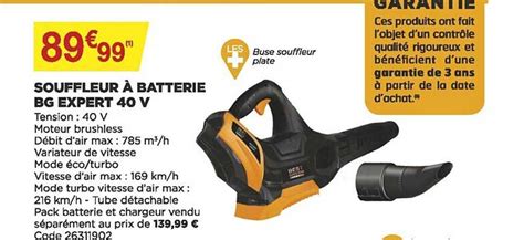 Promo Souffleur à Batterie Bg Expert 40 V chez Bricomarché iCatalogue fr