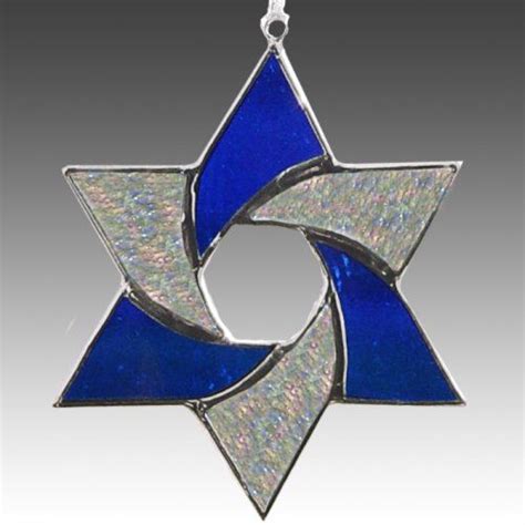 Stained Glass Star Of David L A Glass Glass On Artfire Pintura Sobre Vidrio Vidrio