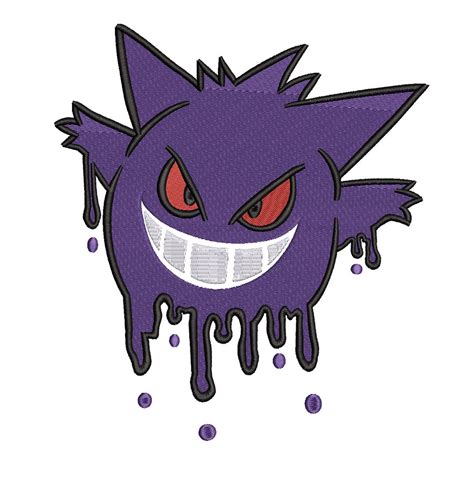 Pokemon Gengar Embroidery Design Files Cartoon Movie Design For