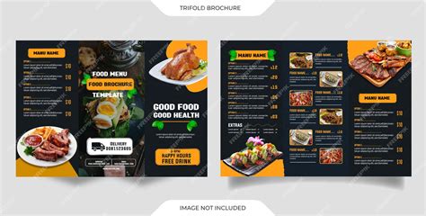 Premium Psd Trifold Food Brochure Template Fast Food Menu Brochure