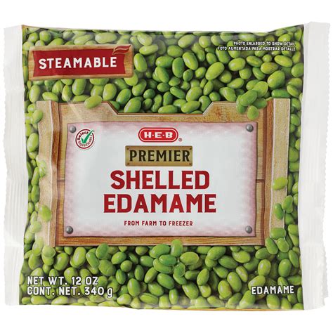 H E B Frozen Steamable Shelled Edamame Soybean Shop Beans Peas At H E B