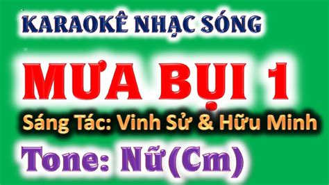 KARAOKE Mưa bụi 1 tone nữ Cm ghita Hoàng Chung 2024 St Vinh Sử