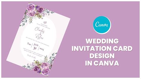 Wedding invitation card design in canva | Invitation card design in ...