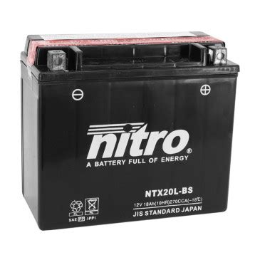 BATTERIE 12V 18 Ah NTX20L BS NITRO MF SANS ENTRETIEN AVEC PACK ACIDE