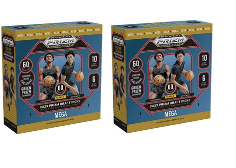 2023 2024 Panini Prizm Draft Picks Basketball Green Prizim Mega Box 2x