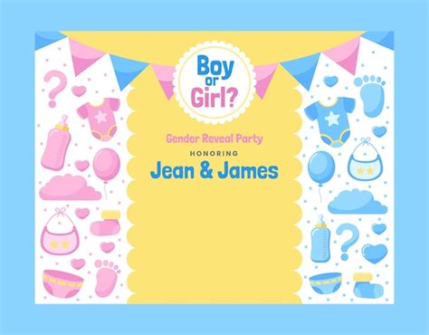 Free Vector Gender Reveal Template Design