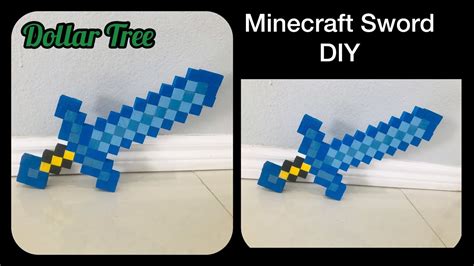 Minecraft Sword Diy Dollar Tree Minecraft Themed Birthday Centerpiece Idea Costume Diy Youtube