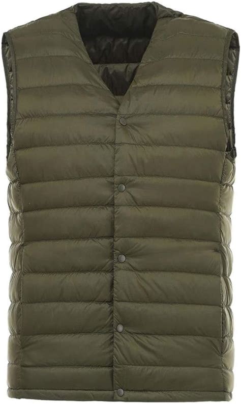 Casual Ultra Light Down Vest Men Sleeveless Collarless Vest Male Winter