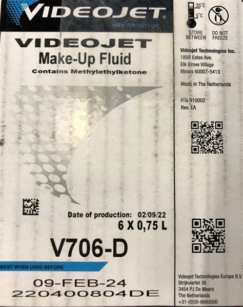 Videojet V706 D Make Up 02 24 EBay