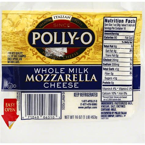 Polly O Mozzarella Cheese Whole Milk Packaged Foodtown