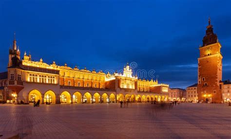 Krakow. Night View of the Old Town Stock Image - Image of city, tourism ...