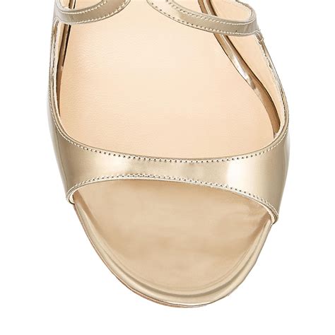 Jimmy Choo Lang Gold Liquid Mirror Leather Sandals In Metallic Lyst