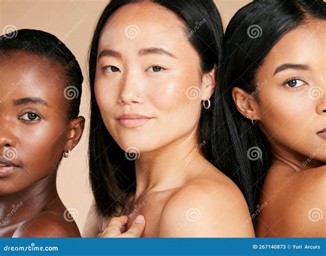 Diversity Women And Skincare Portrait Of Beauty Models Empowerment