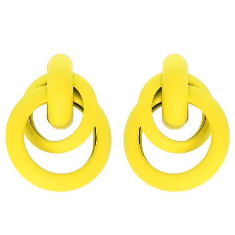 eqm ye acrylic door knocker earrings fashion
