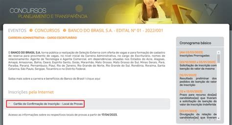 Como Consultar Cartão De Confirmação Do Concurso Banco Do Brasil 2023